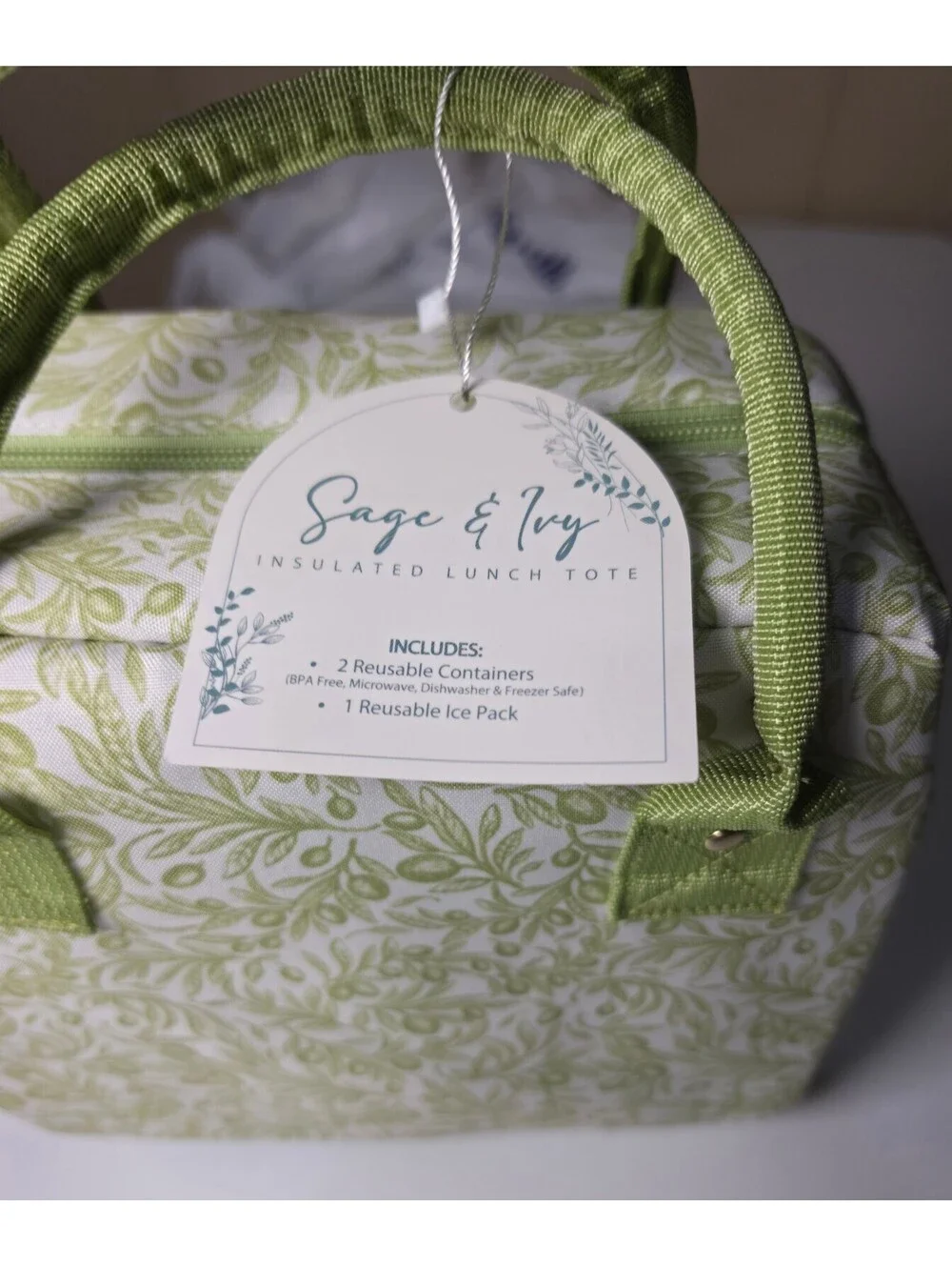 Sage & Ivy Insulated Lunch Tote with Reusable Containers and Ice Pack
